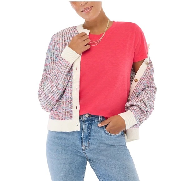 J. Crew Women's Girlfriend Crewneck Tee Size L Pink Pullover‎ Short Sleeve NWT - Picture 1 of 11